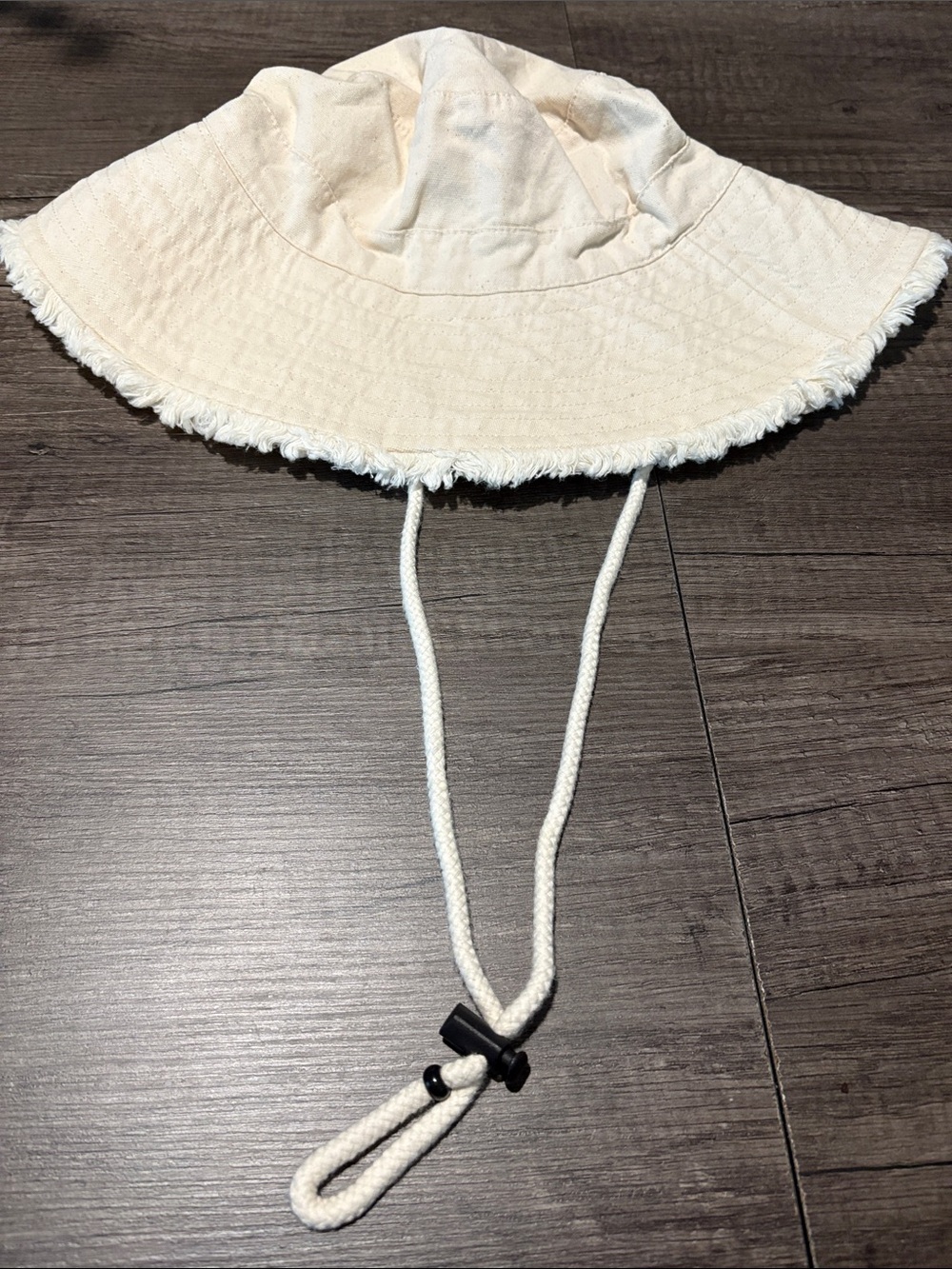 Zara Cream Sun Hat with Chin Cord